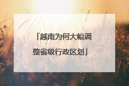 越南为何大幅调整省级行政区划